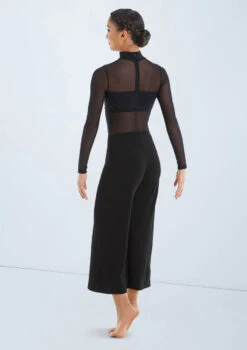 Weissman Culotte Unitard With Mesh