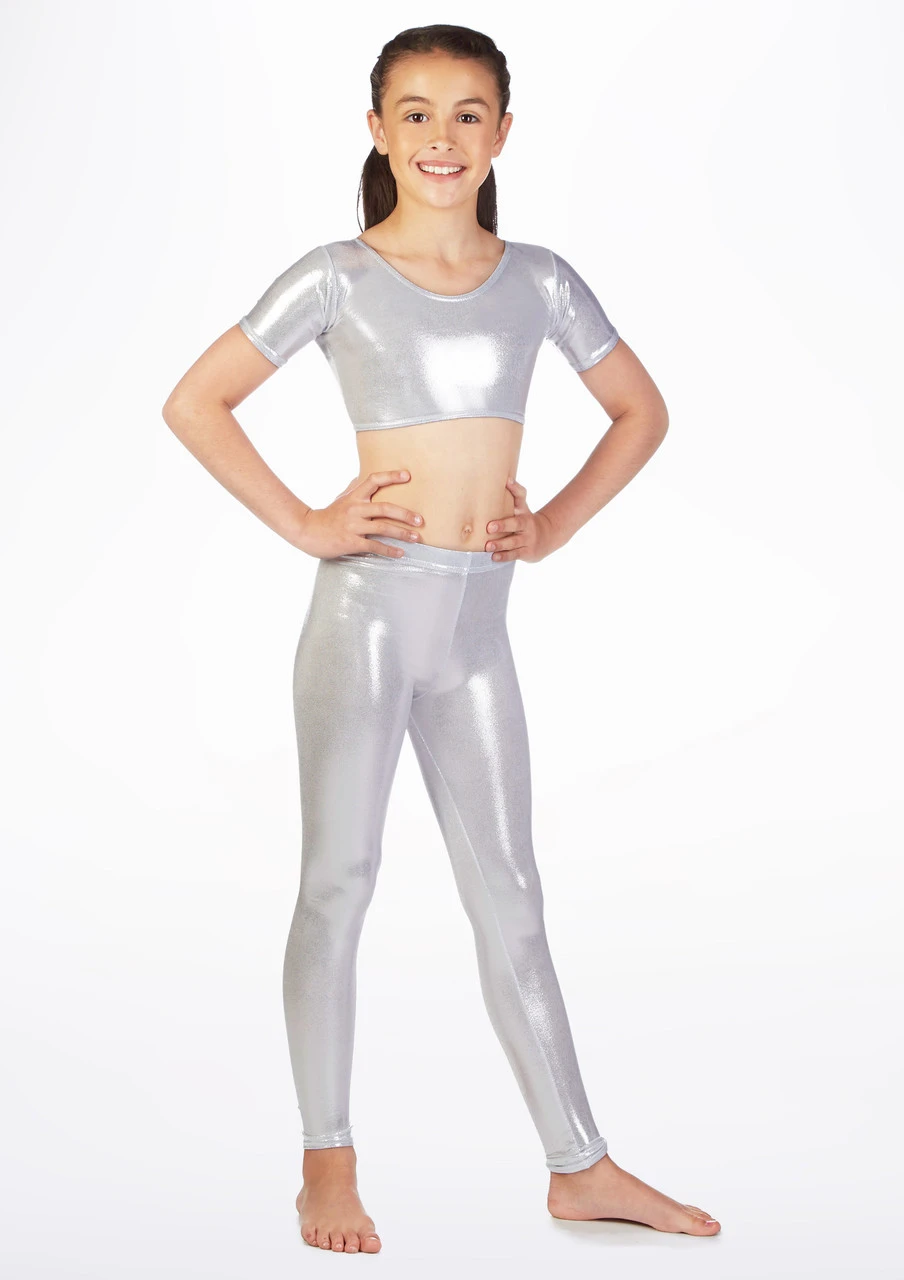 Alegra Girls Metallic Footless Legging - Image 2