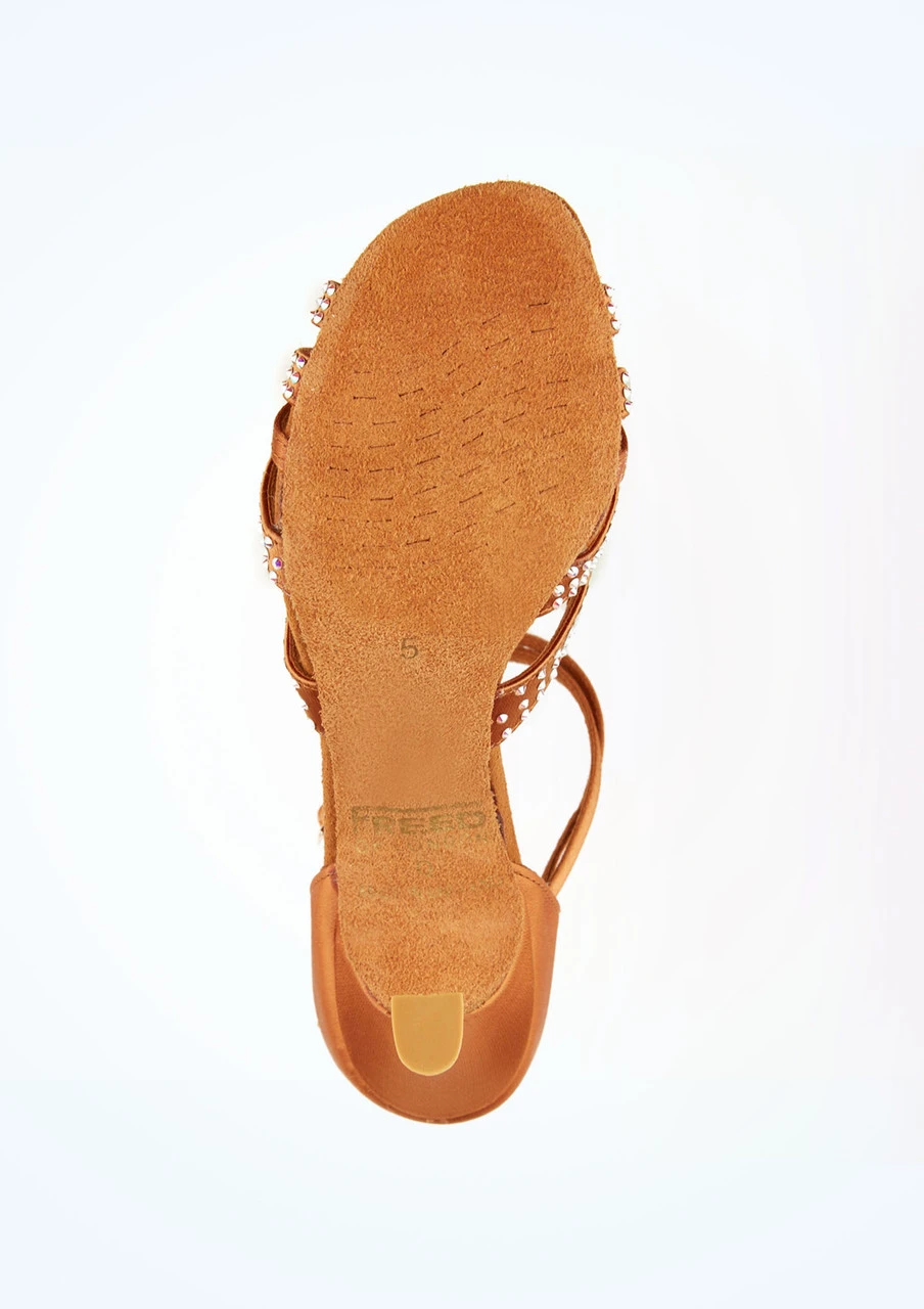Freed Dina Swarovski Crystal Latin Shoe - 3" - Tan - Image 3
