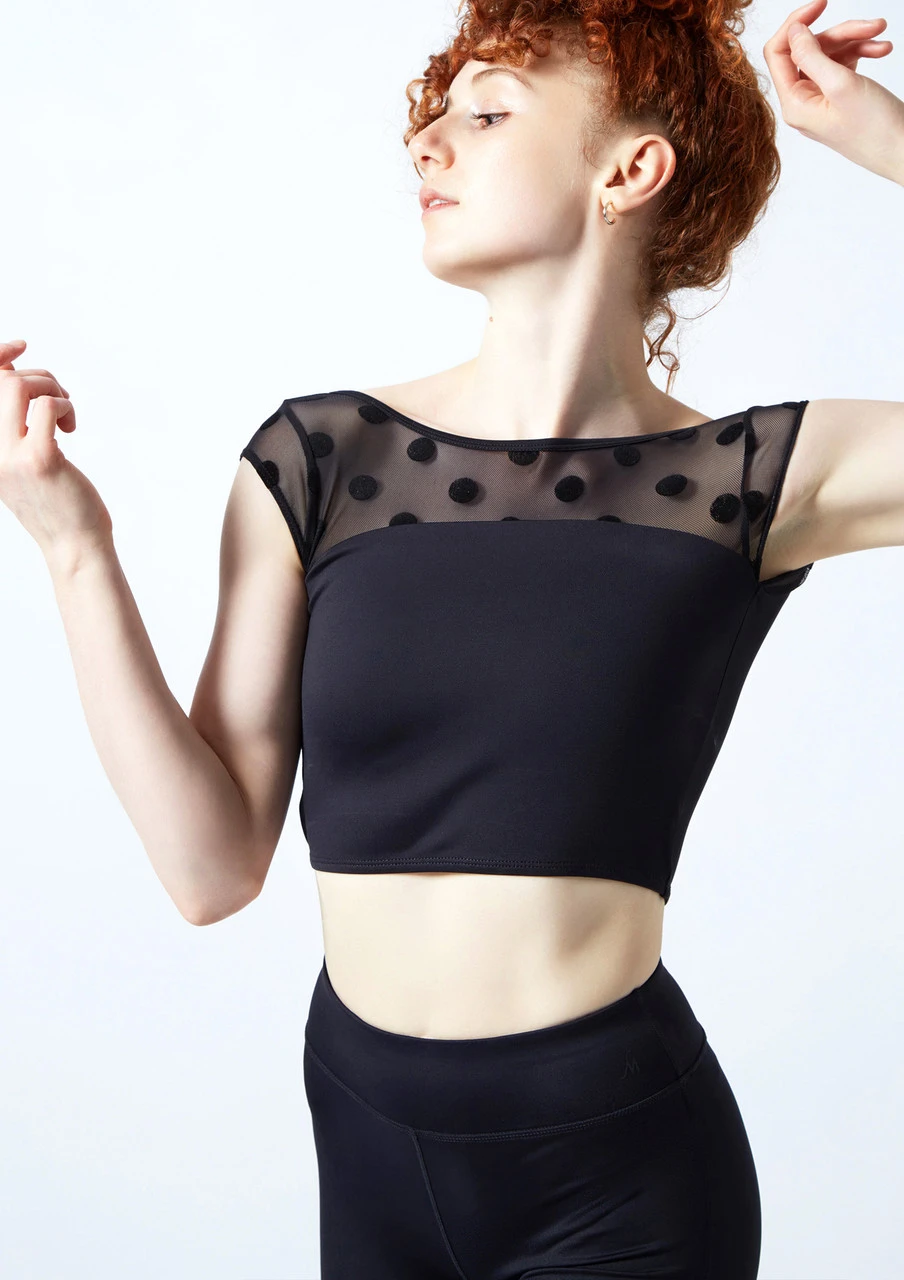 Move Dance Joelle Cap Sleeve Crop Top - Image 4